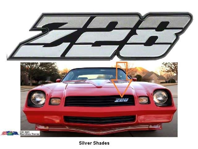 80-81 Camaro Grill Emblem Z28 - Silver Shades